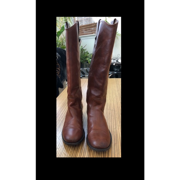 Frye Mellisa Button Tall Riding Boots Chestnut Brown size 6.5 - Picture 2 of 8